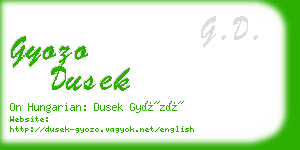 gyozo dusek business card